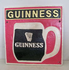 LARGE CAST IRON SIGN HAND PAINTED GUINNESS GLASS PINT JAR PUB BAR MANCAVE CAFE