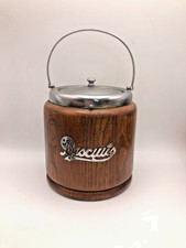 Vintage Wooden Biscuit Barrel