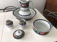 Losol Ware Keeling & Co, Burslem Hand Painted Wash Bowl & Jug Antique Dilhorne