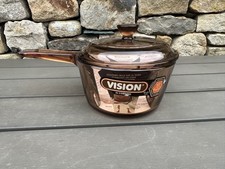 Vision Corning France 1L Amber Glass Saucepan Pot Pan with Lid 16 cm