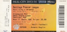 Ticket - Hull City v Arsenal 19.04.14