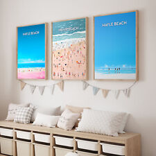 Hayle Beach - set of ALL 3 POSTER ART PRINTS Seascape travel Cornwall