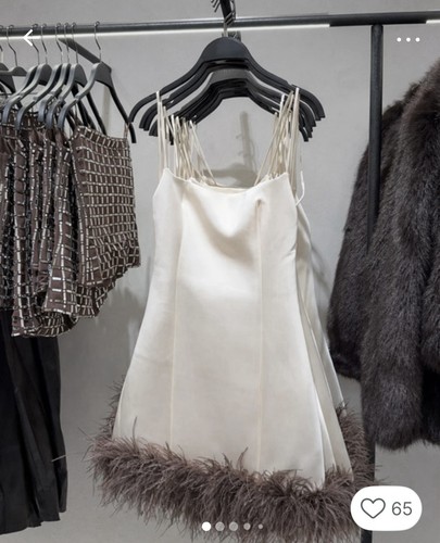 Zara viral satin feather dress