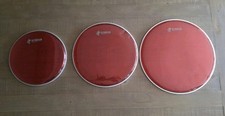  Drum heads Sizes 10 12 14 Set of 3 Red HYD 2 Ply BONHAM DRUMHEADS UK BRAND NEW