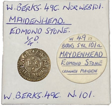 Berkshire MAIDENHEAD hammered FARTHING token EDMOND STONE mercer’s arms - W# 49