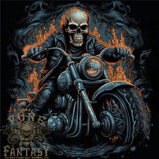 Skull Biker Motorcycle Motorbike Grim Reaper 12 Mens T-Shirt 100% Cotton