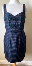 New Monsoon Twilight Dress Size 10/12 silk tartan braid detail