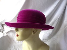 Retro Vintage Cerise Pink Special Occasion Hat with Decorative Tails 55cms