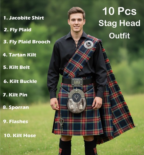 Men scottish tartan kilt - scottish,