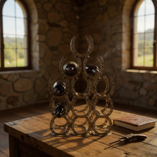 Horseshoe Wine Rack Rustic 12 Bottle Holder FREE FAST DELIVERY