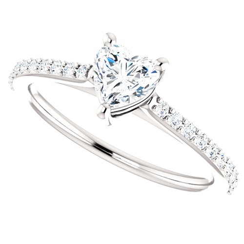 Heart shaped diamond solitaire - shaped,