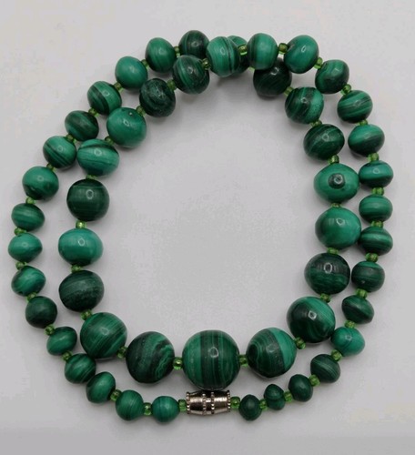 Vintage malachite graduated - malachite,