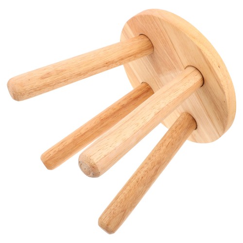 Round wooden footstool - round, wood