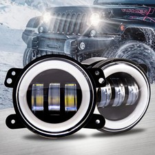 2x4 Inch LED Round Fog Lights DRL For Ford C-MAX Fiesta Focus Transit MK7 MK8