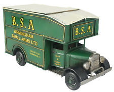 33CM BSA ARMS MOTORCYCLE DELIVERY VAN STORAGE BOX TIN PLATE METAL MODEL VINTAGE