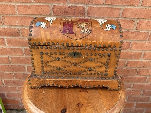 Vintage leather covered hand - covered,
