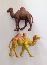 2 Toy Plastic Camels