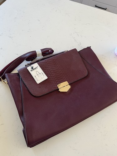 Newhey burgundy faux leather - burgundy,