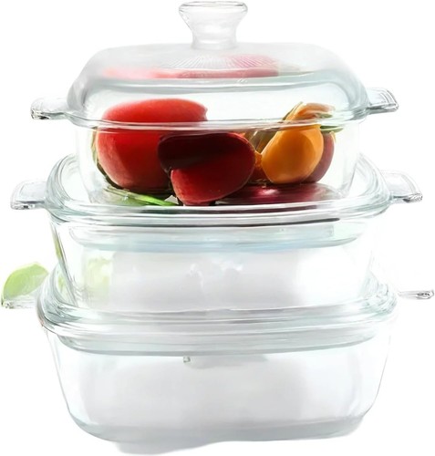 Glass square casserole oven - square,