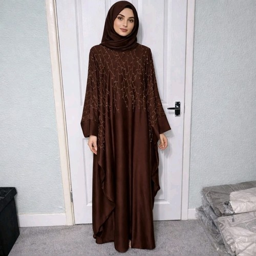 Brown batwing butterfly - brown, abaya