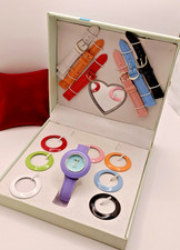 NY LONDON Women Interchangeable Bezel & Strap Quartz Watch Gift Set-VGC/Working