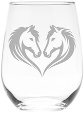 Equine Heart Horse Stemless