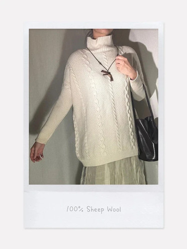 100 sheep wool cable knit - sheep,
