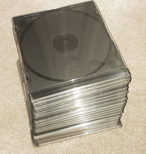 20 x slimline Jewel Cases for CD/DVD/Blu Ray - black tray
