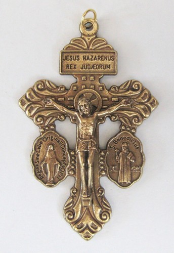 Brass pardon crucifix - brass,