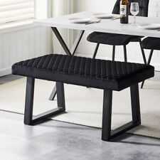 Bed Bench End Stool Upholstered Ottoman Window Seat Black Velvet Footstool