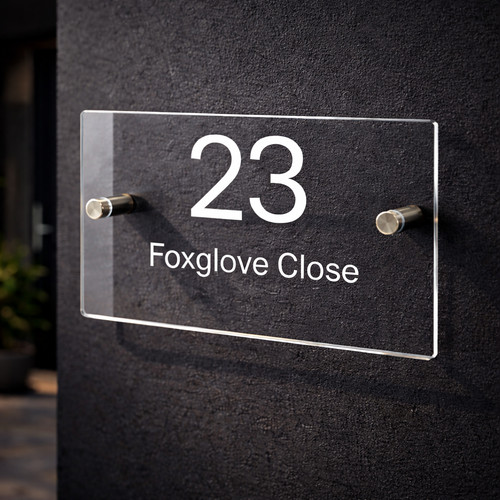 Modern acrylic house number - acrylic,