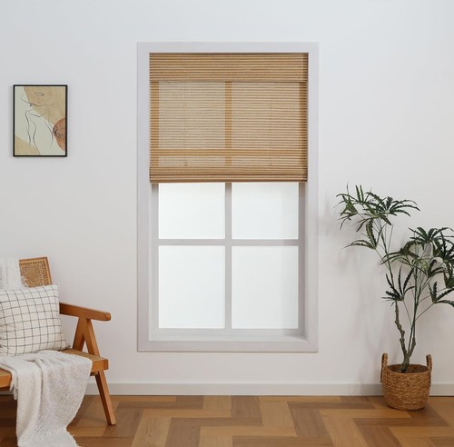 Cordless bamboo roman shades - bamboo,