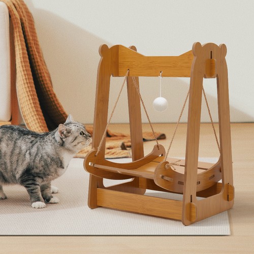 Double layer wooden cat - double,