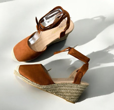 Ladies Camel Hessian Wedges