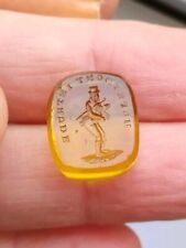 Antique Tassie Glass / Paste / Citrine Intaglio SEAL " HOPE I DON'T INTRUDE "