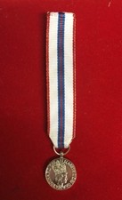 Official Queens Silver Jubilee 1977 Miniature Medal With 6" Ribbon
