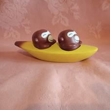 (E17) CRUET salt & pepper vintage unusual collectable ALESSI MONKEY BANANA BOAT