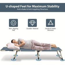 Folding Camp Bed with Pillow