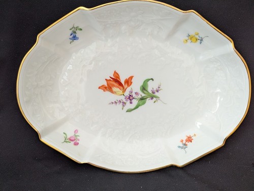 Meissen porcelain floral tray - meissen,