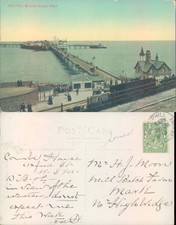 Old Pier Weston Super Mare W 1909 postmark Architecture Tourism