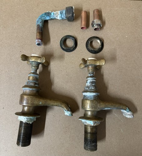 Taps brass bath - brass, antique