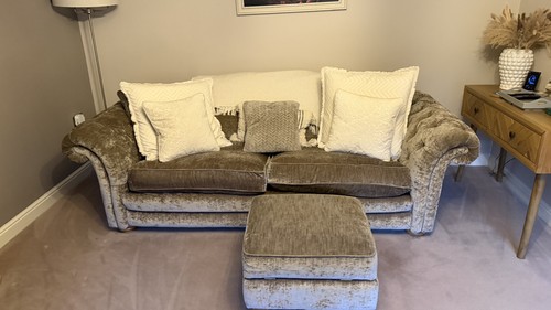 Dfs chesterfield sofa - chesterfield, grey
