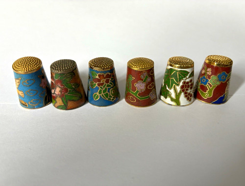 Cloisonné thimbles lot 6 - of,