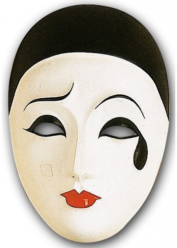 Pierrot face mask - pierrot, large