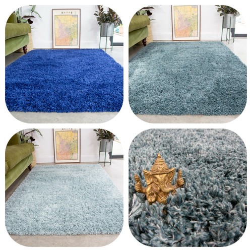 Blue thick shaggy rugs navy - thick,