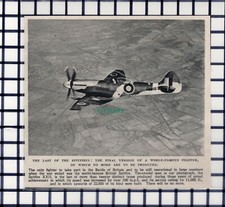 Last Spitfire XXII Aeroplane  - 1945 Small Cutting