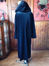 Vintage Gothic, Long Black Velvet, Hooded Scottish Widows Coat. Cloud Nine