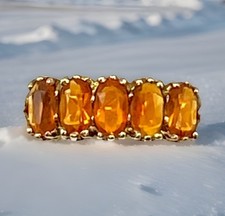 Fire Opal Ring 9ct Gold  5