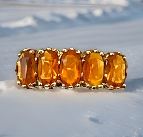 Fire opal ring 9ct - fire,