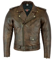 Leather Brando Motorbike Jacket Marlon Biker Motorcycle With CE Armour Protect